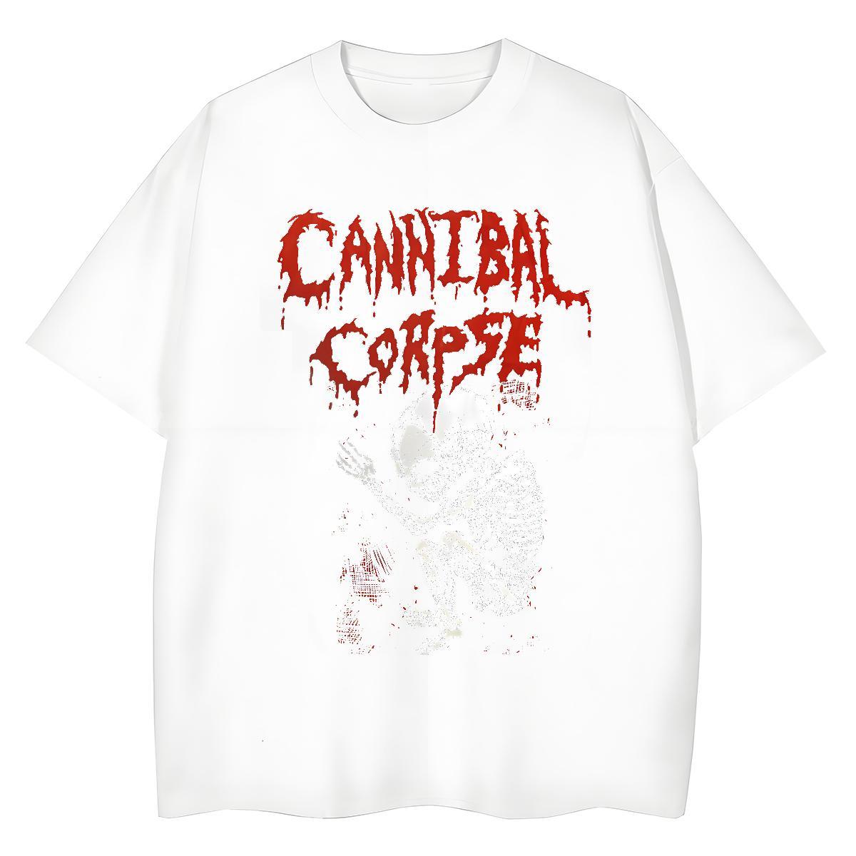 Wholesale Womens Tshirts 230g Pure Cotton scary Street Casual T-Shirts for Women O-Neck Short Sleeve Plus Size Cartoon Clothes Shirt