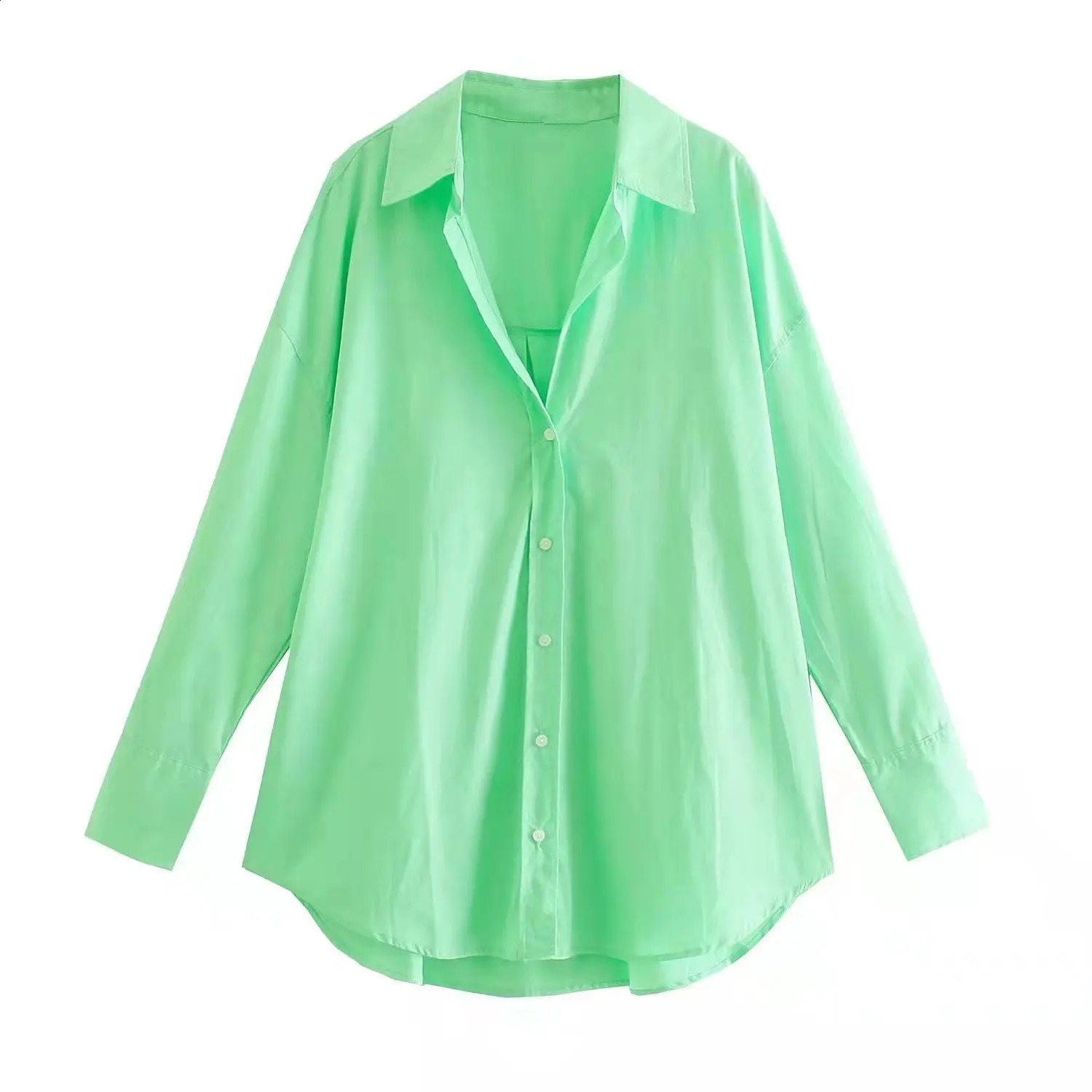 TRAF Women Shirt Multicolour Button Up Summer Long Sleeve Top Female Streetwear Oversize Shirts And Blouses 240821