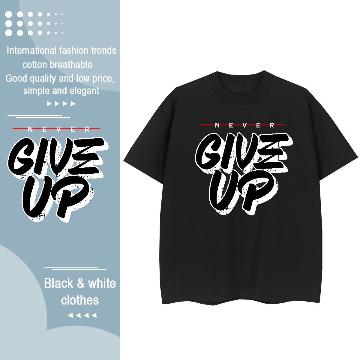 Loose fit Woman Tshirt 230g Cotton letter Street Wear T-Shirts Breathable Crew Neck DIY Printed Tees