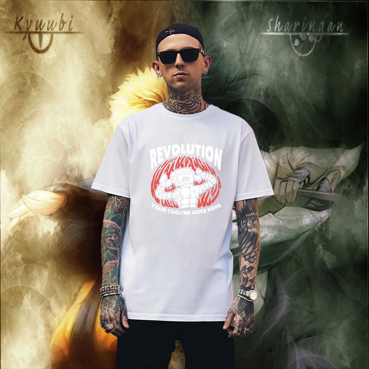 Cool Design monogram T shirt Hip Hop Street Men Tops Tees 230g 100% Cotton DIY Customized Breathable Crew Neck Black White Tee Shirt