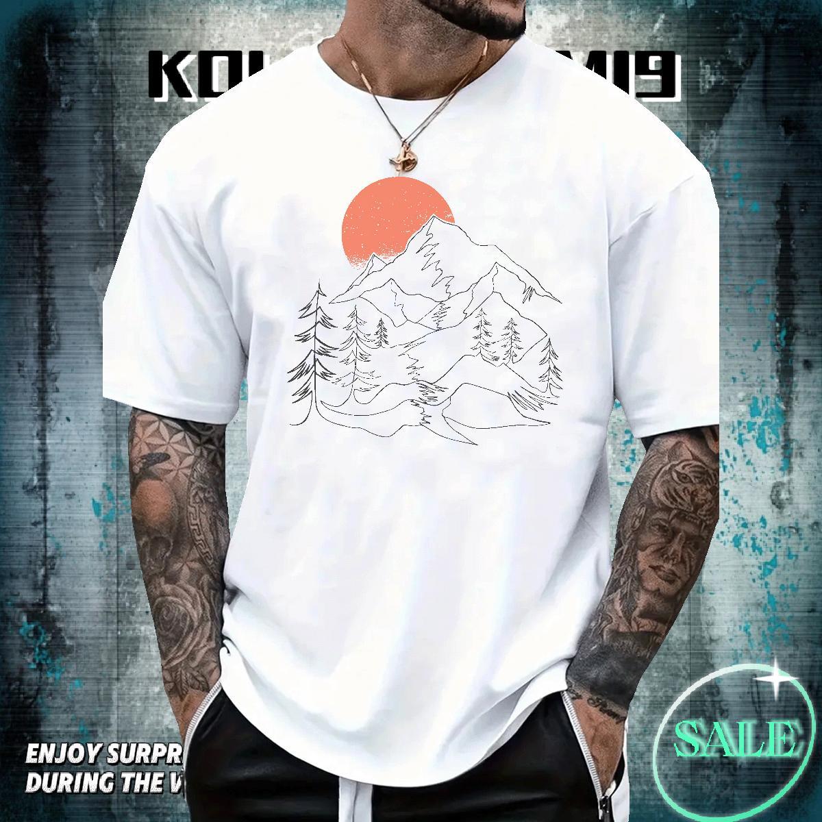 Wholesale Men Tops Tees Sport 230g 100% Cotton Custom Anime O-Neck Short Sleeve sun Man T Shirts 2024 Summer Top Tees