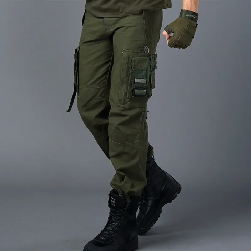 Cargo aprons cover male military wide tactical work multi pocket casual style straight cavalry 240821