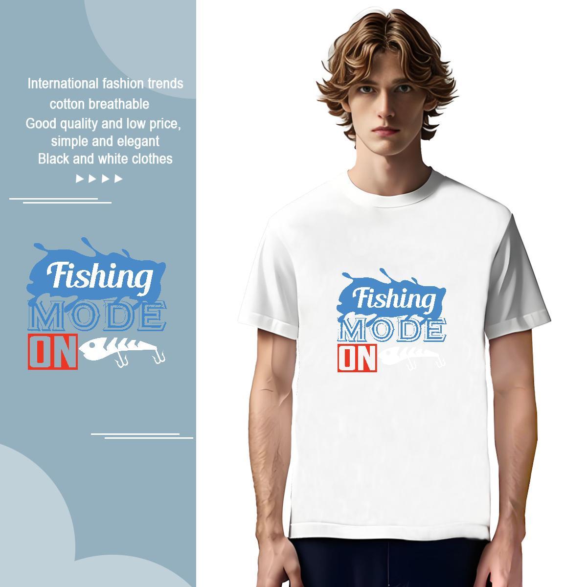 Cool fish Men T Shirts Hip Hop Street Men Tops Tees 230g Pure Cotton Free Shipping Breathable Short Sleeve Oversized 4XL Clothings
