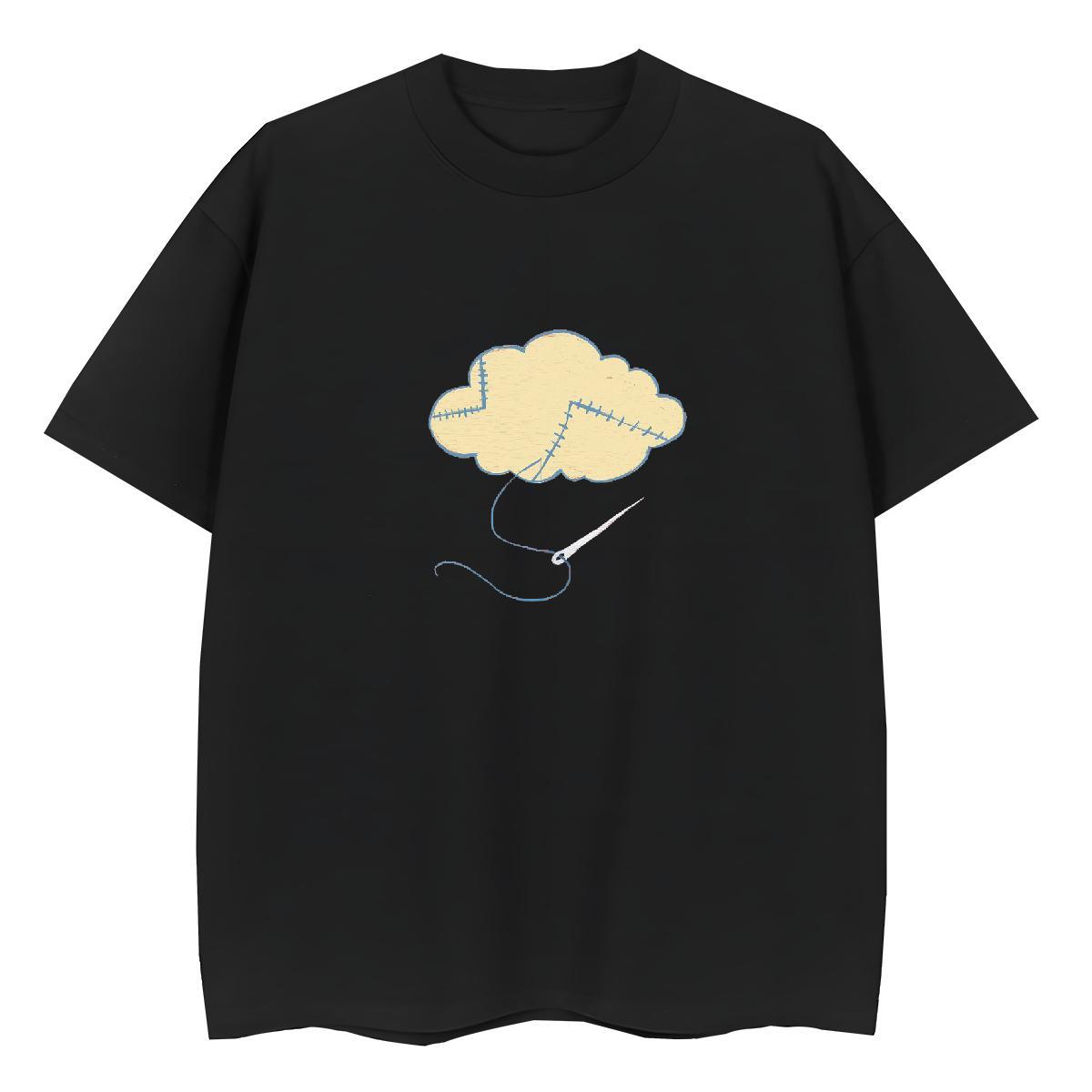 Loose fit Tshirt for Man Woman 230g 100% Cotton painting Beach Woman T Shirts Short Sleeve O-Neck DIY Anime Clothes Shirt