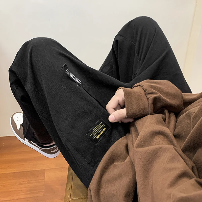 Cargo Pants Man Casual Pants Fashion Hip Hop Sweatpants Pocket Harajuku Male Trousers Jogger Belt Streetwear Big Size 5XL 240822
