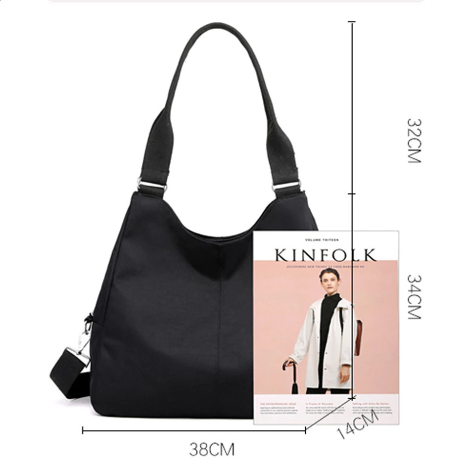Summer Style Causual Nylon Tote Fashion Messenger Shoulder Bag Nylon Handbag Large Capacity Big Womens Tote Shopping Bag 240821