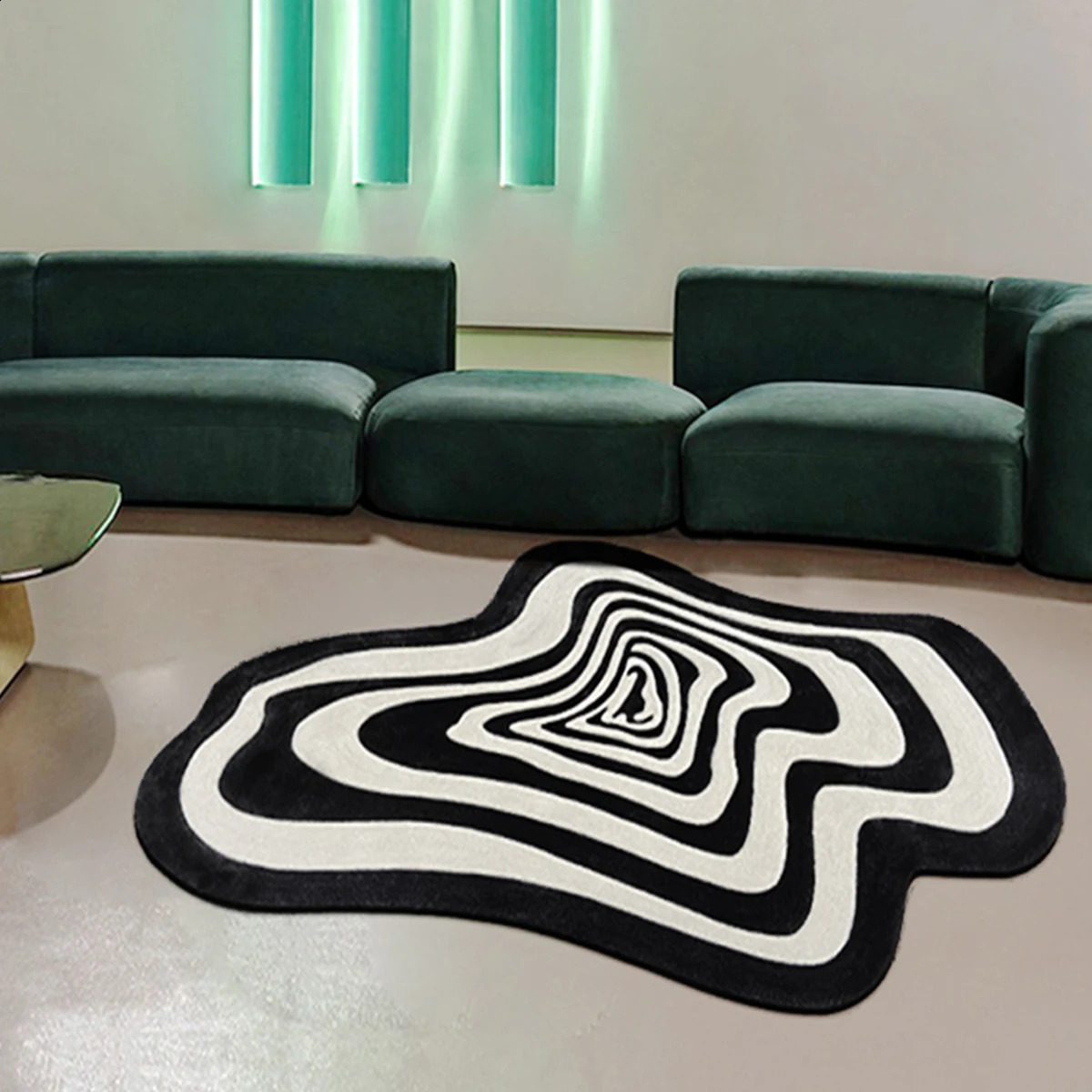 Irregular Carpet Living Room Bedroom Home Decoration Modern Rug Black White Floor Mat Entry Doormat Area Rugs Machine Washable 240821