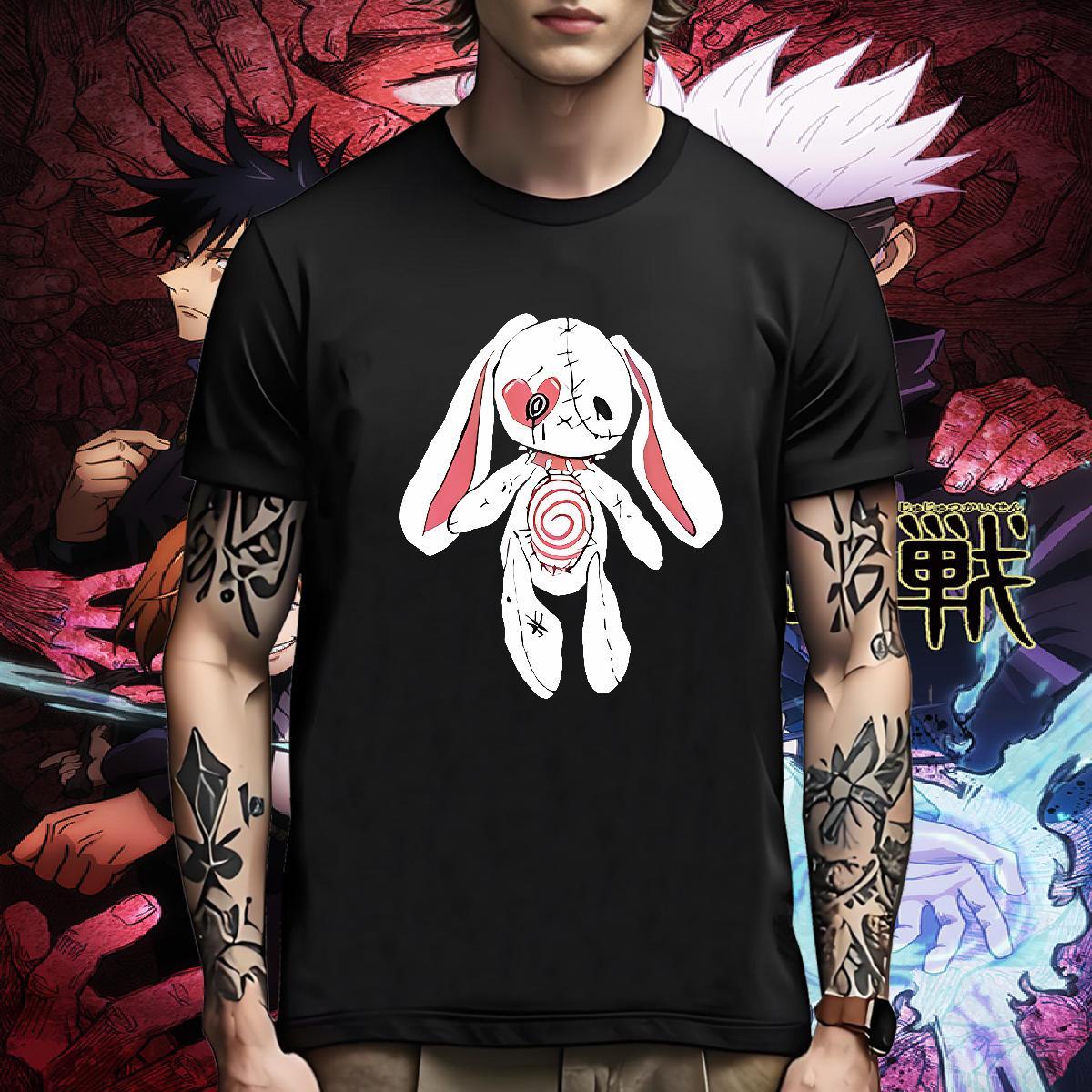 Loose T Shirt For Man rabbit O-Neck Short Sleeve Home Outdoor DIY 230g 100% Cotton Men Tshirts Classic Casual Tops Tees