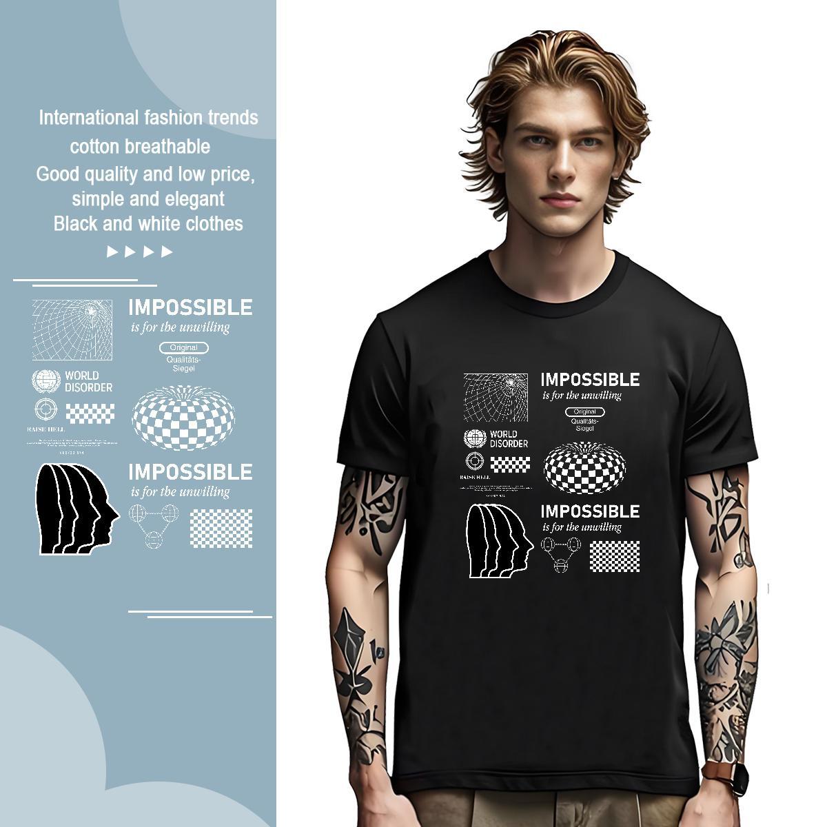 Cool Design side face Mens T Shirts Home Outdoor Couples T Shirts 230g Cotton New Arrival Crew Neck Asian Size Tshirts