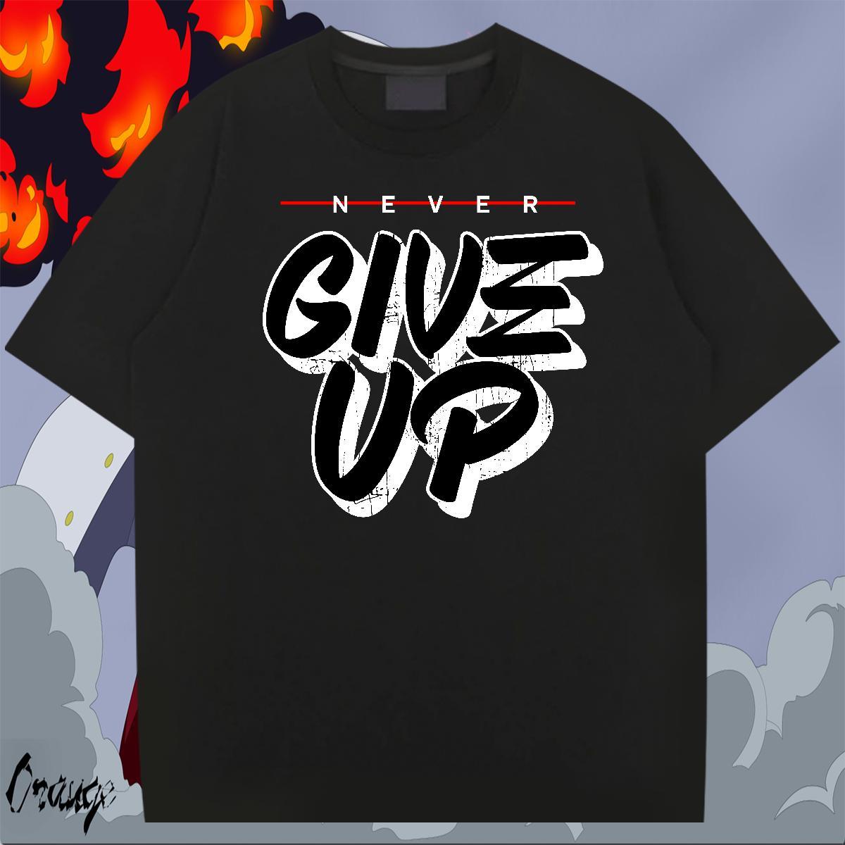 TOP Quality Men Tees Summer Casual 230g 100% Cotton DIY Printed Breathable Short Sleeve give up Mens T Shirts New Designer Polos