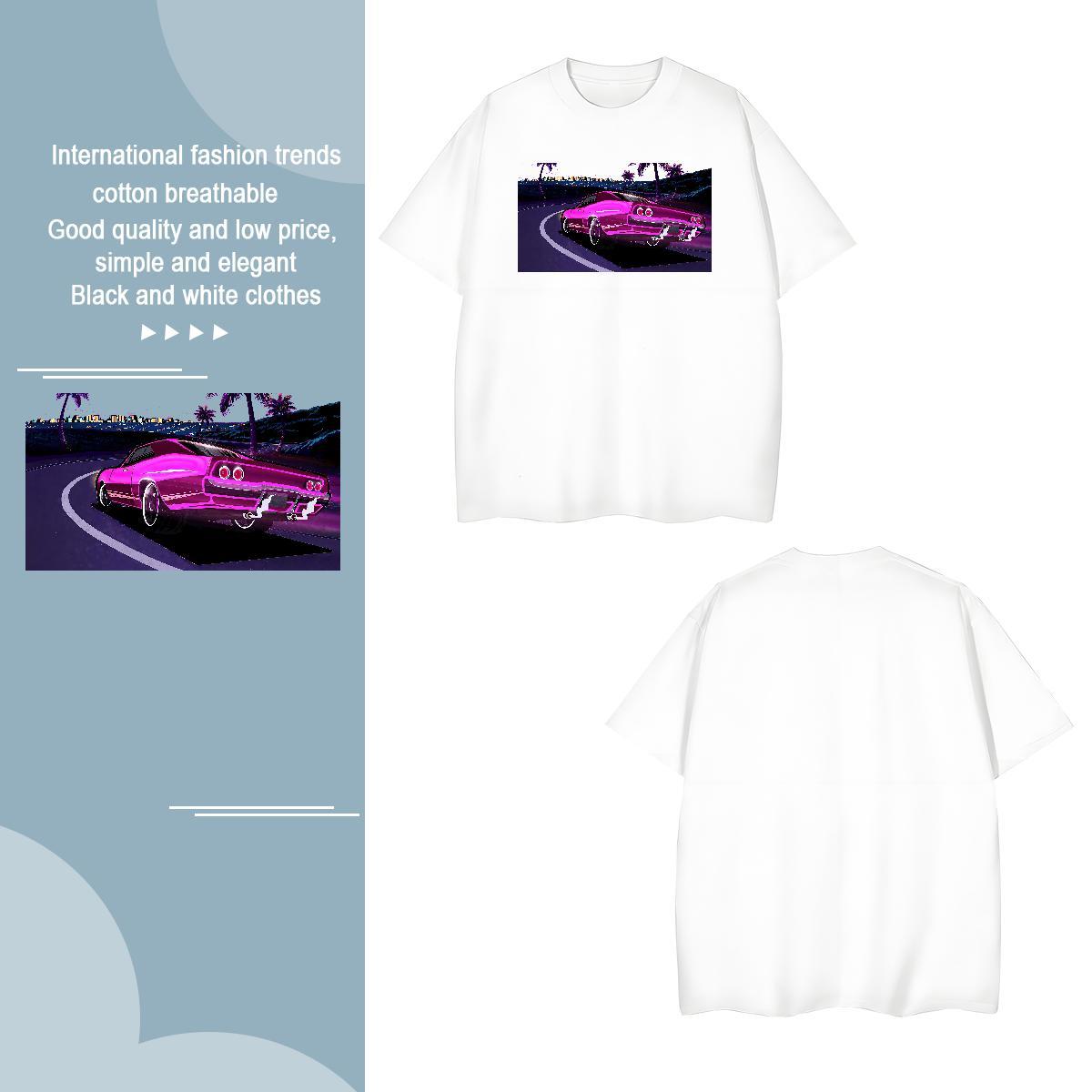 Comfortable car T Shirts Men Casual Daily Wear Men Tees 230g Cotton Fashion Designer Short Sleeve Soft Plus Size Custom Tees Shirts