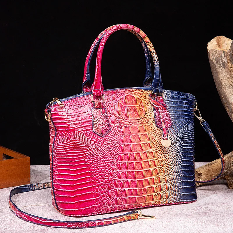 Free Shipping Fashion Colorful Alligator Women Handbags Retro Pattern Tote Bag Pu Leather Shoulder Crossbody Bags Designer Bag Luxury Bag Tote Bag