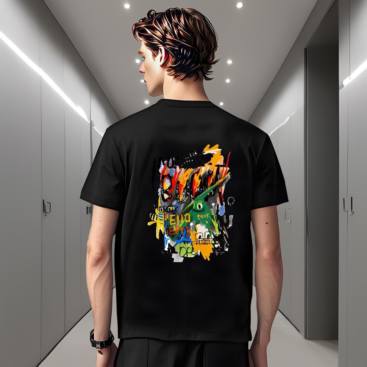 Fashion Design Men Tshirts 230g Cotton Casual Daily Wear graffiti Short Sleeve Soft T shirt Classic Plus Size Custom Tee Shirt