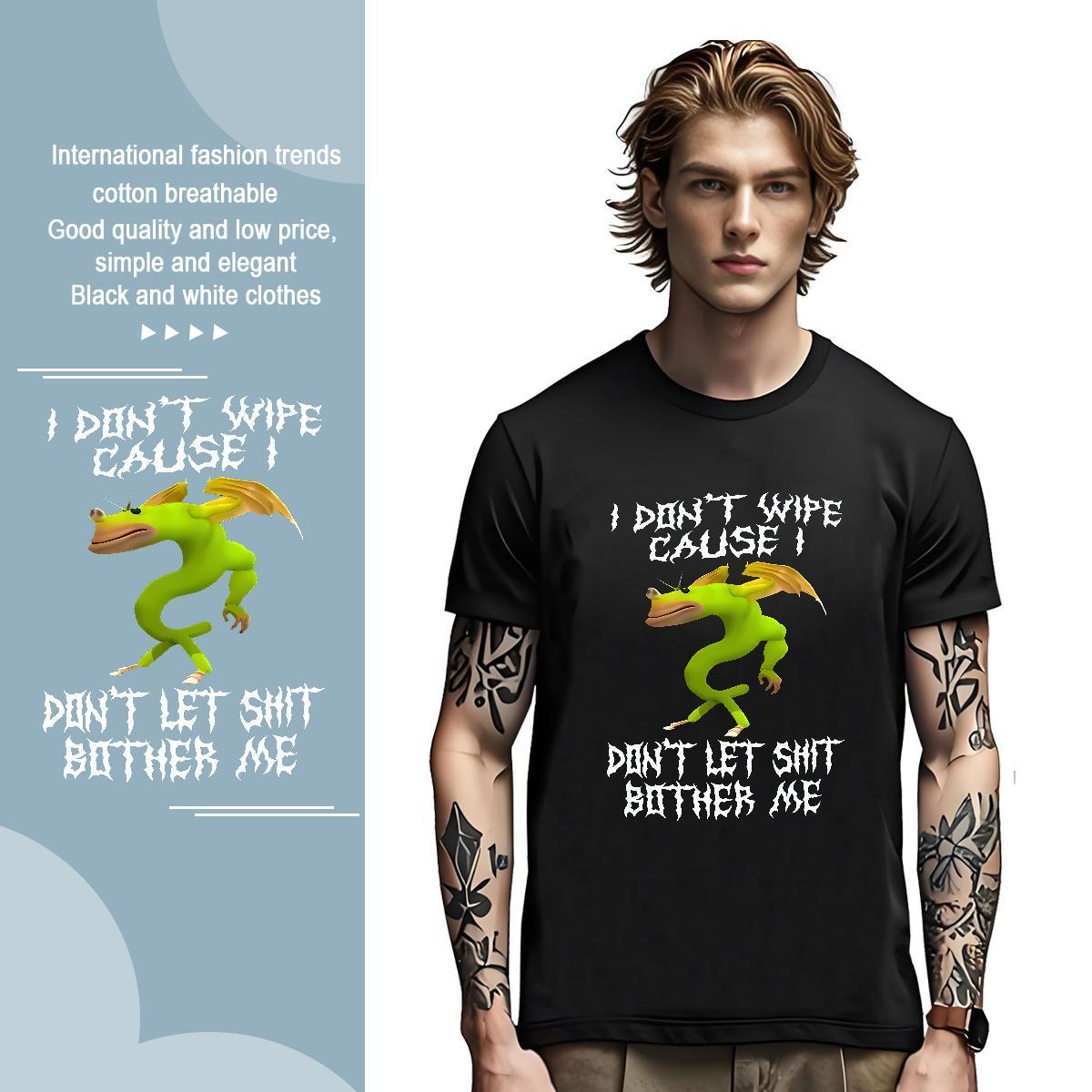 Popular T-Shirts frog Breathable Short Sleeve Daily Outfit Custom Printed 230g Pure Cotton Men Tees DIY Wear