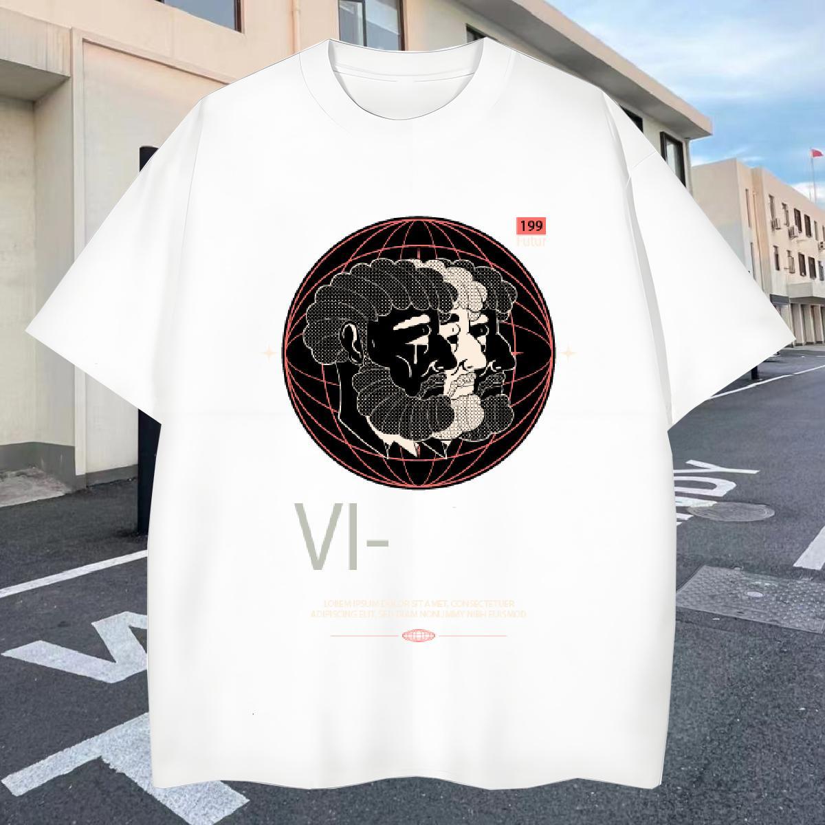 Cool Men Tees Street wear Hip Hop 100% Cotton 230g DIY Printed Short Sleeve O-Neck star T Shirts Men Fashion Designer Top Tees