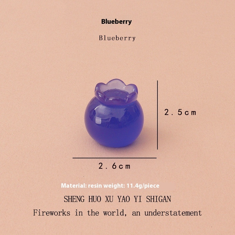 Charming Miniature Resin Food Accessories - Real-Looking Blueberry, Mangosteen, and Kiwi Decorative Pieces