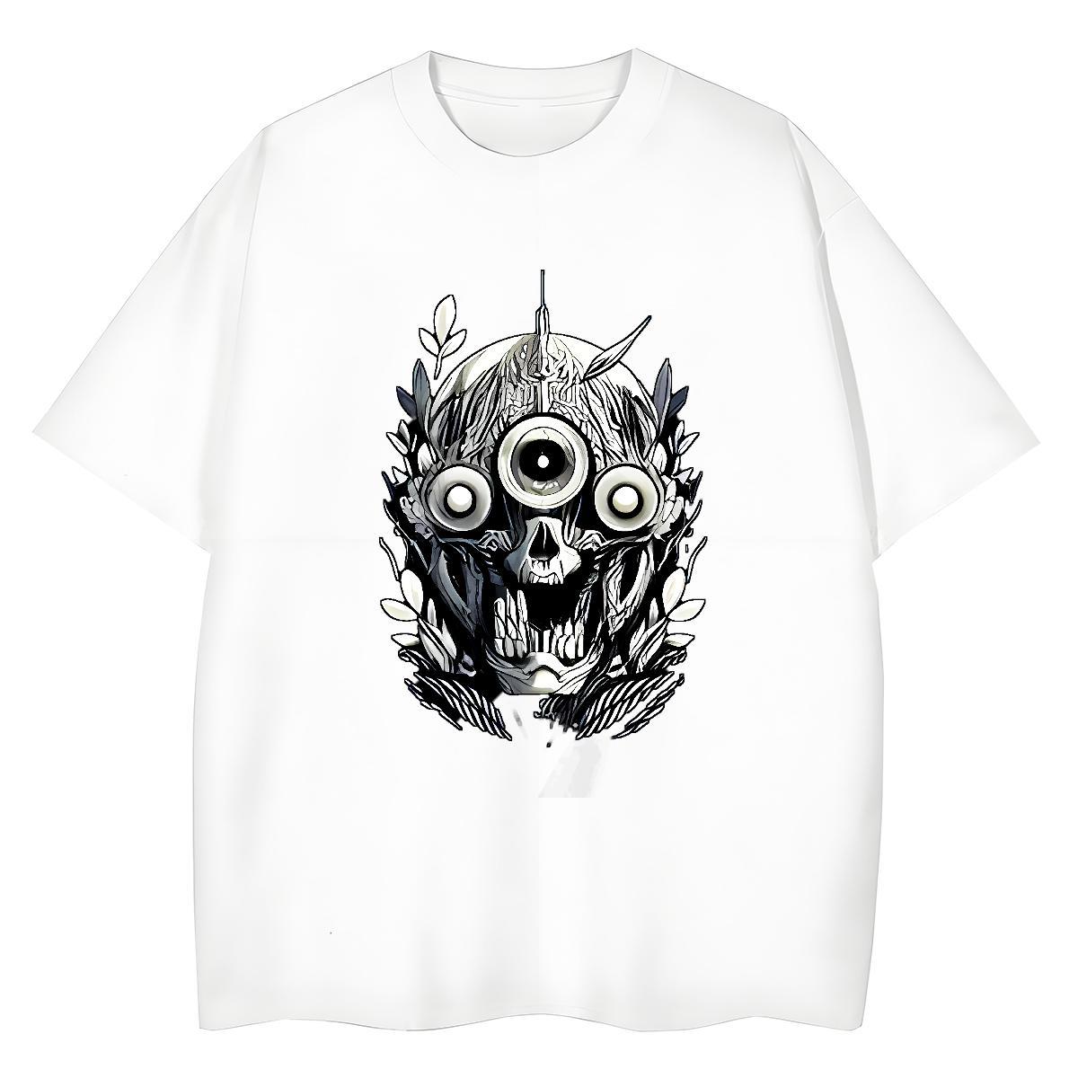 TOP Quality T-Shirts for Women 230g Pure Cotton Breathable Crew Neck Beach skull Lady T shirt Popular Custom Cartoon Top Shirts