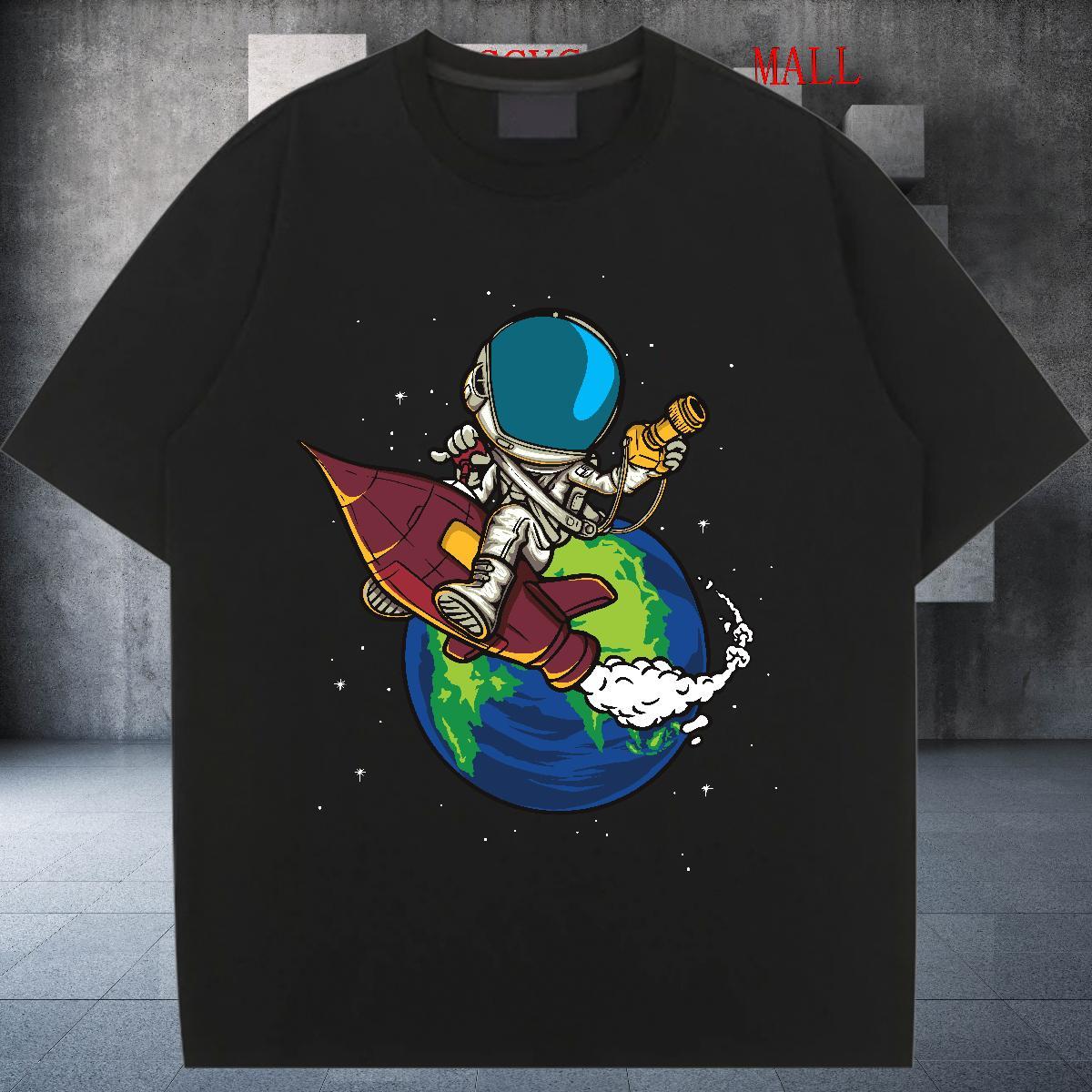 Designer Nice Women Tshirts 230g Cotton cosmonaut Sport Womens T Shirts Breathable Soft Anime Print Tees Shirts