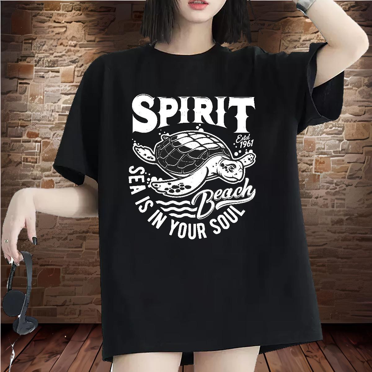 2024 DIY Womens T Shirts Breathable Short Sleeve 230g 100% Cotton Women Tshirts Floral Print tortoise Sports Street Wear 5A Tops Shirt