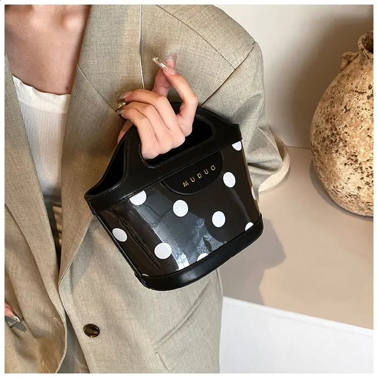 JIAERDI Retro Dot Messenger Bag Women Vintage Handle Chic Casual Bucket Bags Purse Ladies Harajuku Y2k Hand Bag Aesthetic 240821