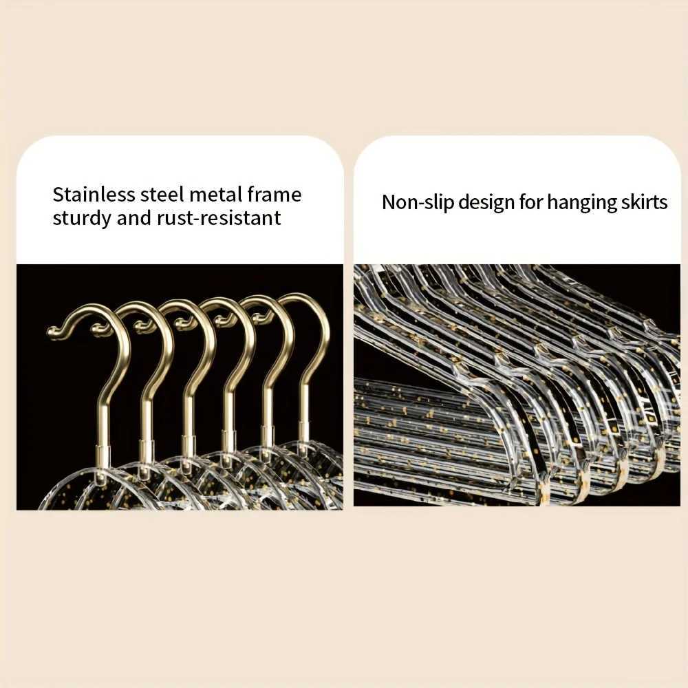 10/20/30 Home Clothes Hangers Acrylic Sparkling Powder Crystal Clothes Hangers Transparent Anti Slip Invisible Drop ResistantXJ240216