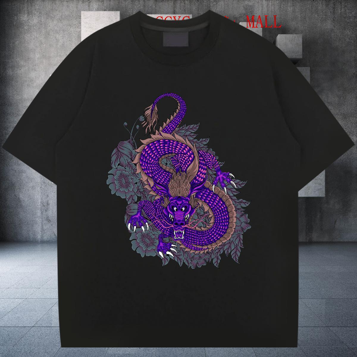 Brand Tshirt for Man Woman Casual Daily Wear 230g Pure Cotton Customized Print Breathable Crew Neck dragon Men T Shirts Classic Tees Shirts