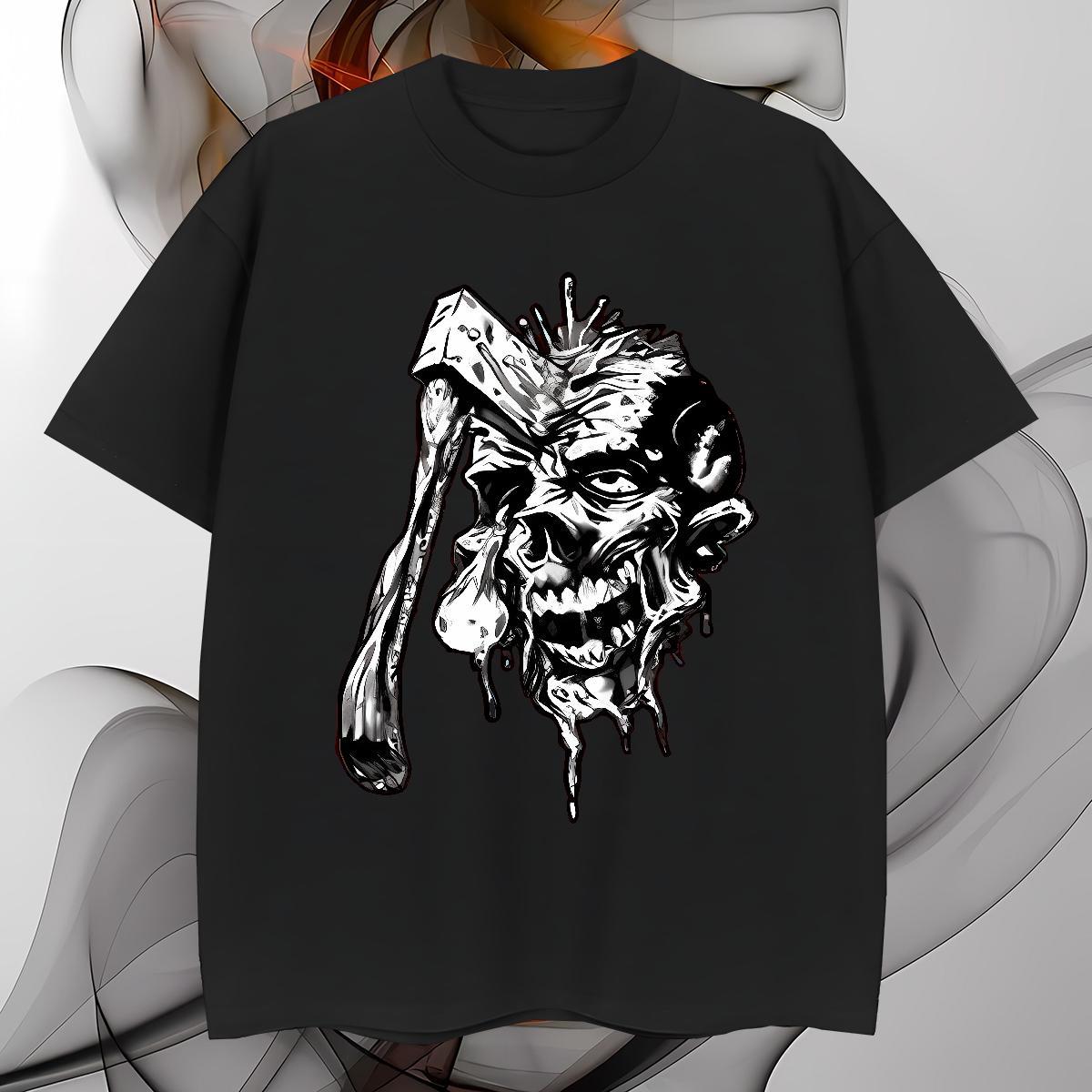 New Arrival Street Wear Men Clothes T-Shirt axe Breathable 100% Cotton 230g Mens T Shirts Classic DIY Logo Oversized Tops Shirt