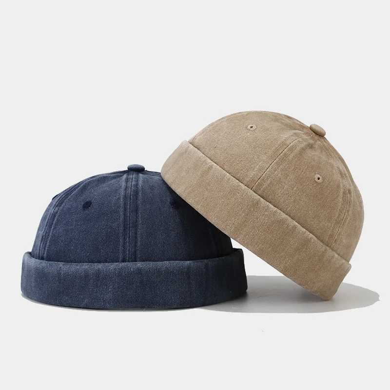 Washed Docker Beanie Brushless Hat Adhesive Free Solid Color Retro Retro Street Style Spring and Autumn Outdoor Gorilla 2024 W240821