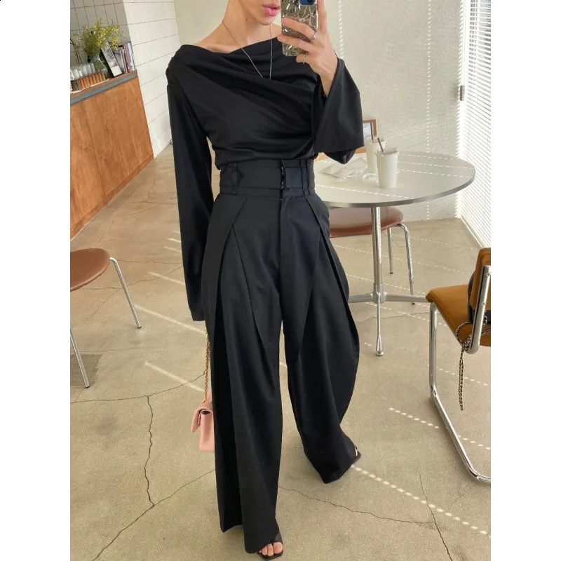 QWEEK Y2k Vintage Suit Pants Woman Spliced Korean Fashion Harajuku Oversize Baggy Spring Youthful jogger Trousers Aesthetic 240821