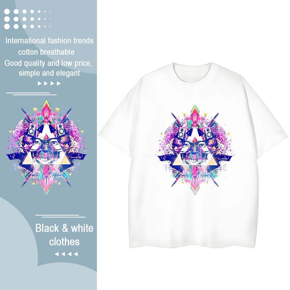 Classic Women T Shirts 230g 100% Cotton Breathable Crew Neck Casual Sport eye of the devil Unisex Tshirts Wholesale Oversized L-4XL Tees Shirts