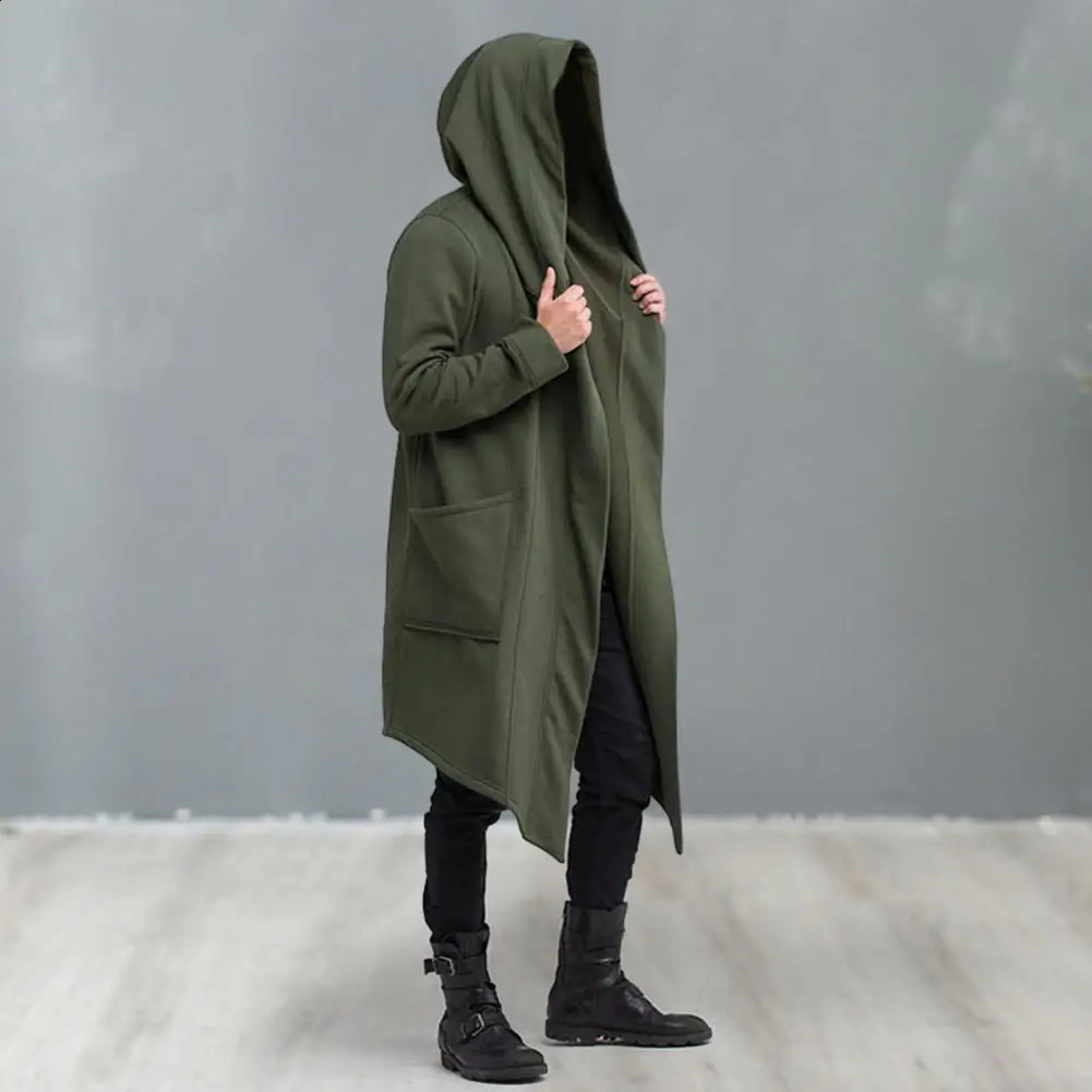 Winter Clothing Fashionable Mens Winter Windbreaker Stylish Hooded Long Coat for Cold-proof Comfort Ideal for Autumn Winter 240822