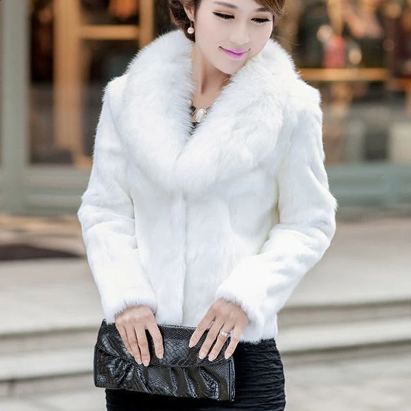 100% Genuine Whole Skin Rabbit Fur Coat with Real Natural Fox Fur Collar Jacket Full Pelt Rabbit Fur Overcoat HT89 240821