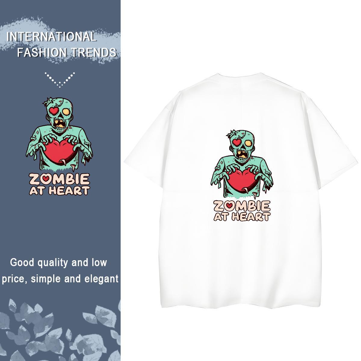 DIY Womens T Shirts 100% Cotton 230g Breathable Short Sleeve Home Outdoor skull Unisex Tshirts Brand Black White Polos