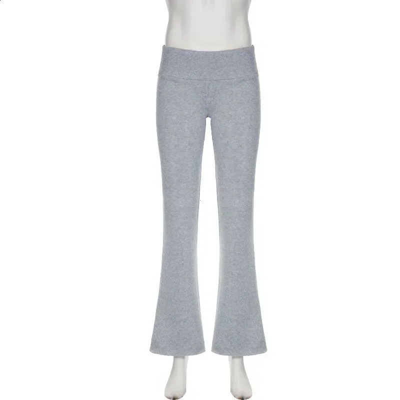 Casual Sexy Basic Solid Flare Pants Y2K Slim Low-Waisted Boot Cut Pants Women Autumn Spring Fashion Streetwear Lady 240821