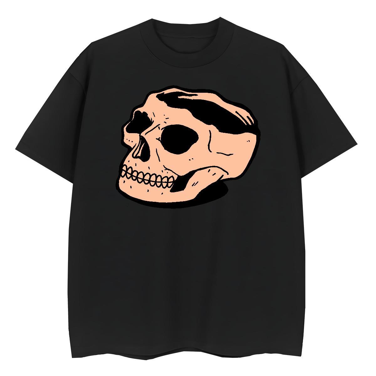 TOP Quality T Shirts Women 230g 100% Cotton Crew Neck Breathable Daily Wear skull Tshirt for Man Woman 5A Cartoon Printing L-4XL Top Shirts