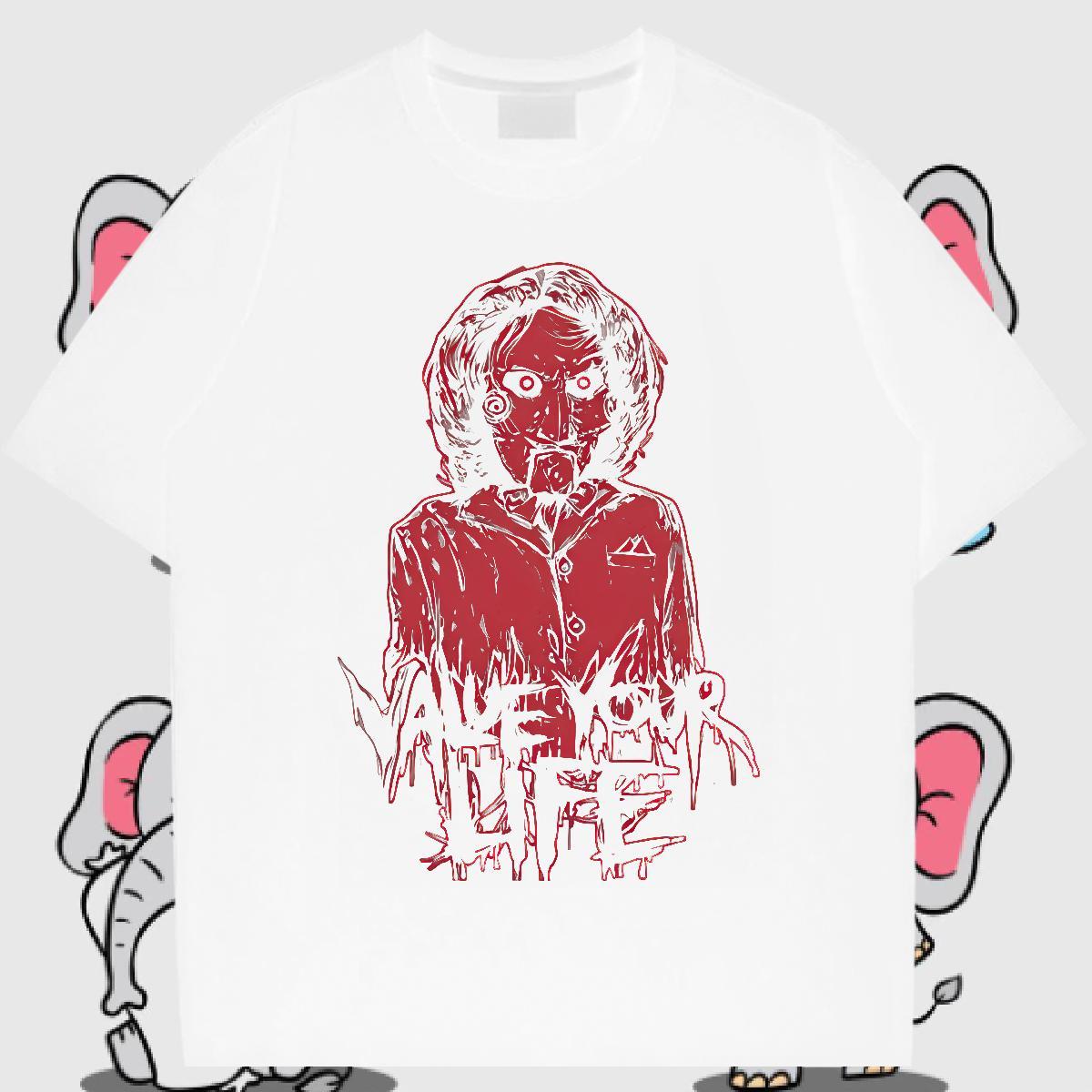 Fashion Designer Men Tshirts 230g 100% Cotton Anime Printing Street skull Breathable Mens T Shirts Cool Customized Print Tops