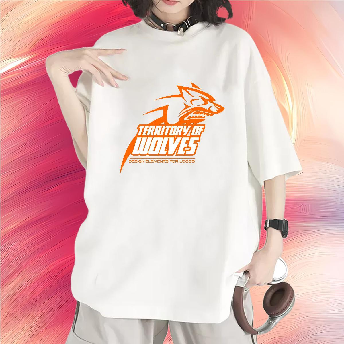 2024 Designer Women T Shirts O-Neck Short Sleeve 230g 100% Cotton Women Tees Customized wolf Home Outdoor Unisex Tee Shirt
