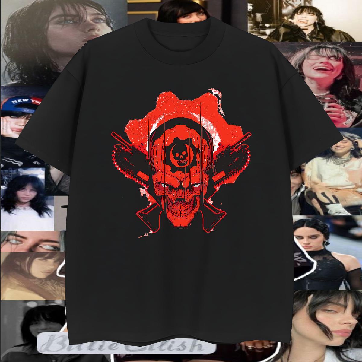 2024 Designer Men Tees 230g Cotton Anime Printing Street gun O Neck Short Sleeves T shirt Cool Plus Size Custom Top Tees