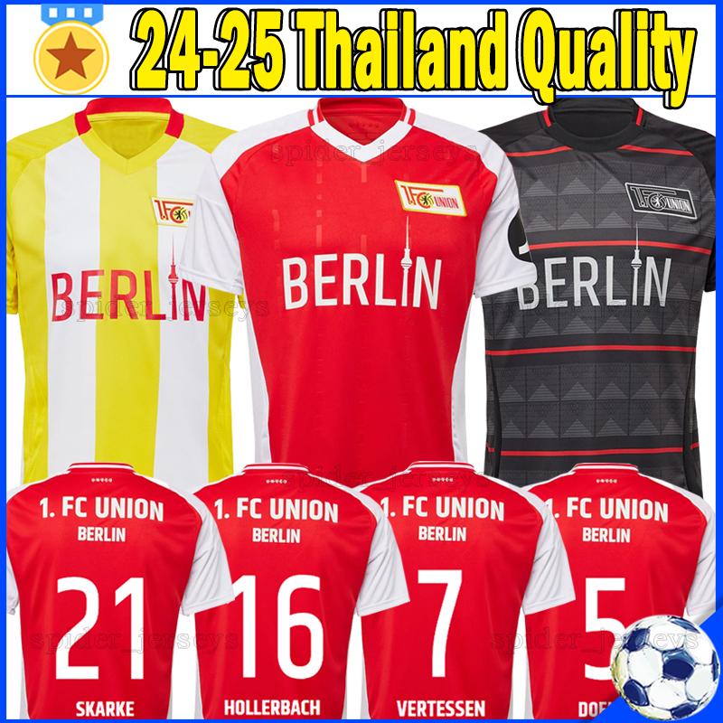 24 25 Union Berlin Soccer Jerseys GOSENS JURANOVIC VOLLAND LEITE DOEKHI Football Shirts 2024 2025 KHEDIRA ROUSSILLON TRIMMEL TOUSART HABERER Men Uniforms