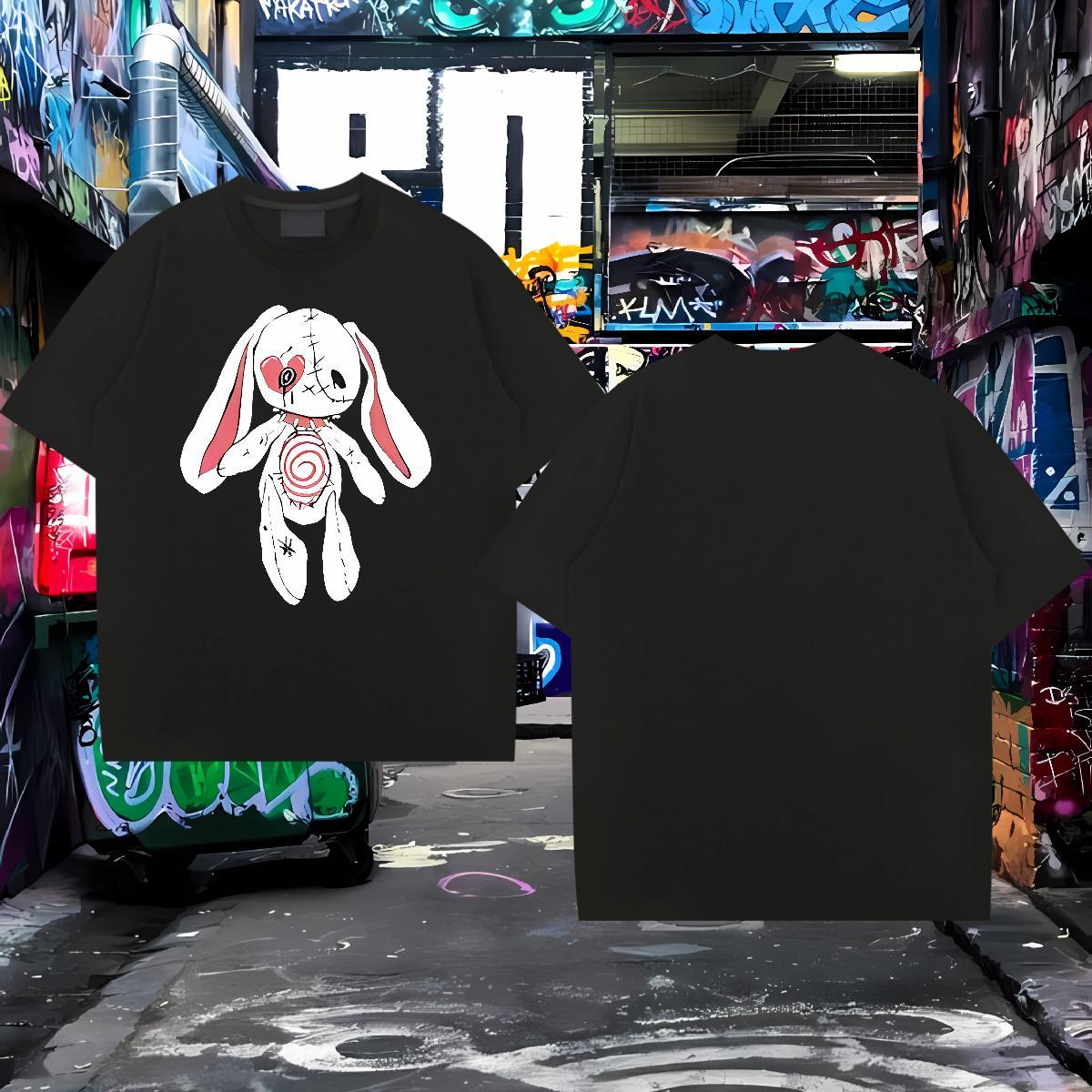 TOP Quality Man T Shirts rabbit Crew Neck Daily Wear Custom Printed 230g 100% Cotton Men Clothes T-Shirt Casual New Tees
