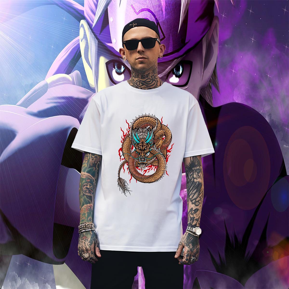 Popular dragon Men T Shirts Casual Daily Wear Men Tops Tees 230g Pure Cotton Fashion Design O Neck Short Sleeves Oversized Top Tees
