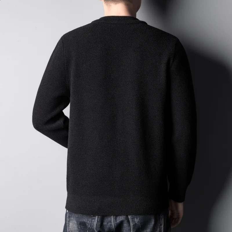 Autumn Winter Mens Thickened Fashion Baseball Collar Removable Down Liner Knitted Sweater Cardigan Jacket Warm Coat 240821