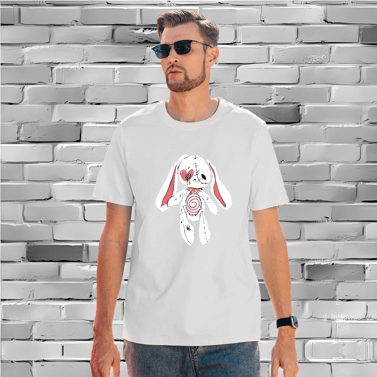 Classic T shirt rabbit Breathable Street wear Hip Hop DIY Logo Oversized 100% Cotton 230g Couples T Shirts Fashion Design Top Tees