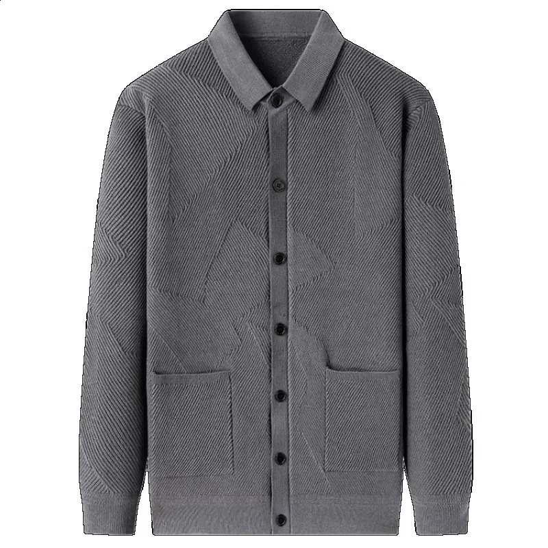 Autumn and winter mens casual n with thick long sleeved buttoned jacket cardigan wool sweater 240821