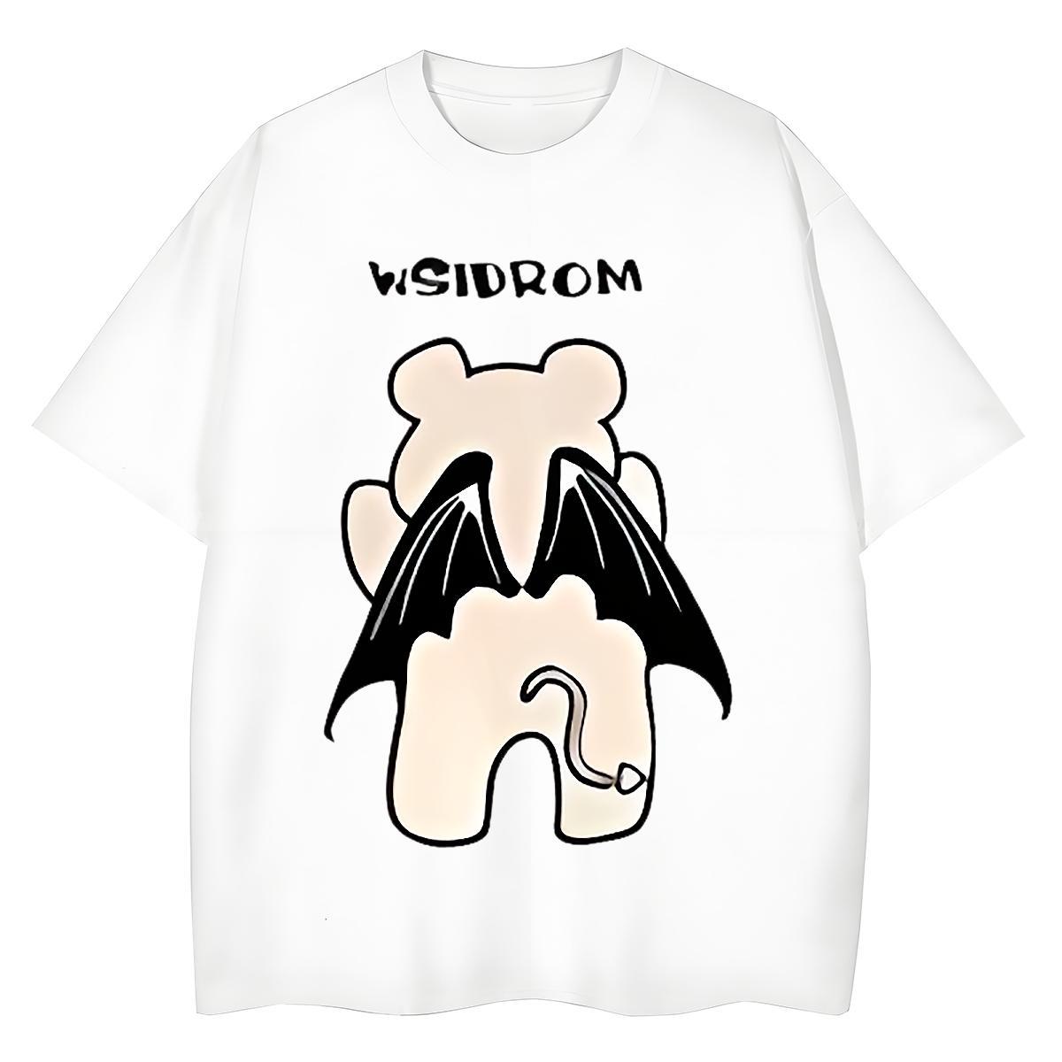 New T-Shirts Comfortable 230g Pure Cotton Lady T shirt Black Oversized bear Casual Sport Loose Tops Tees