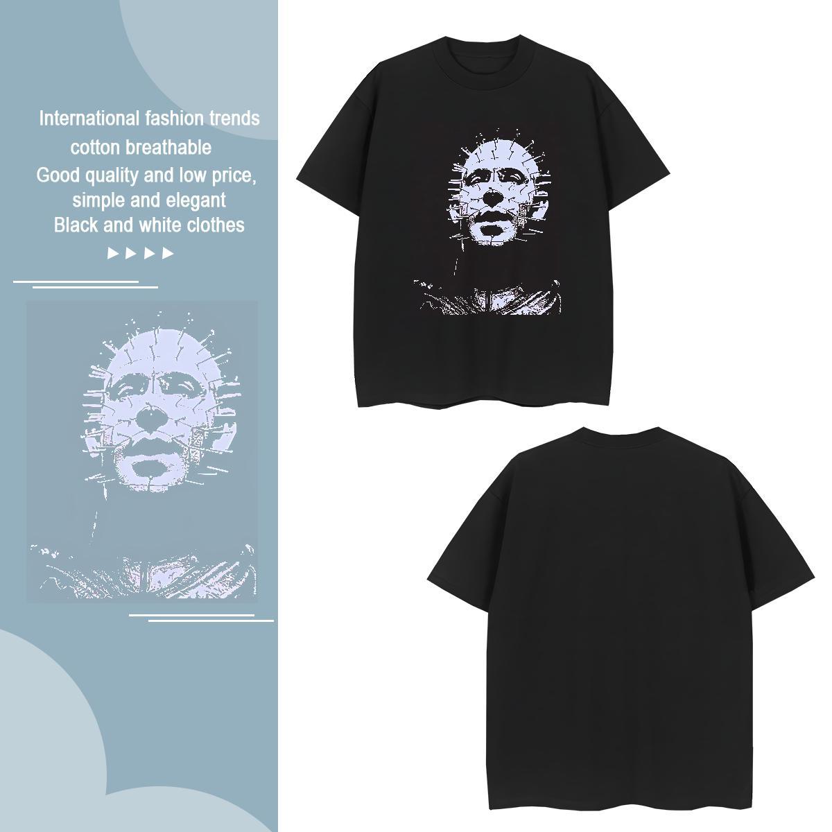 Designer Fashion skull Couples T Shirts 230g 100% Cotton Mens T Shirts Anime Print Daily Outfit Breathable Short Sleeve Comfortable Tops Shirt
