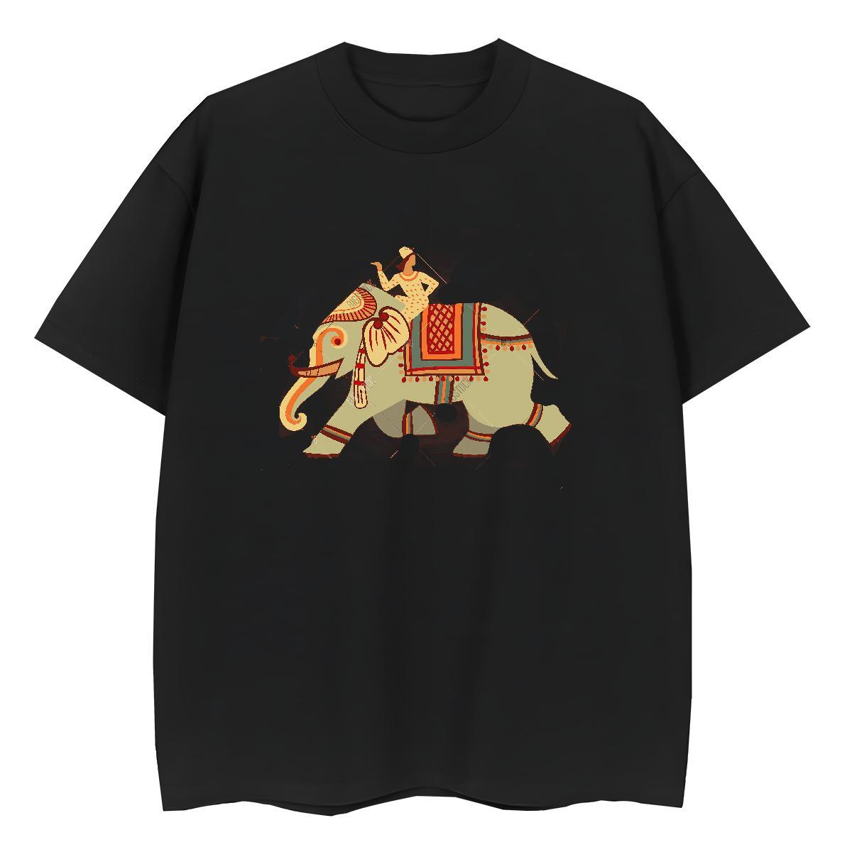 Factory Direct T Shirt For Woman O-Neck Short Sleeve 230g Pure Cotton Couples T Shirts Cartoon Print elephant Sport Comfortable Tops Shirt