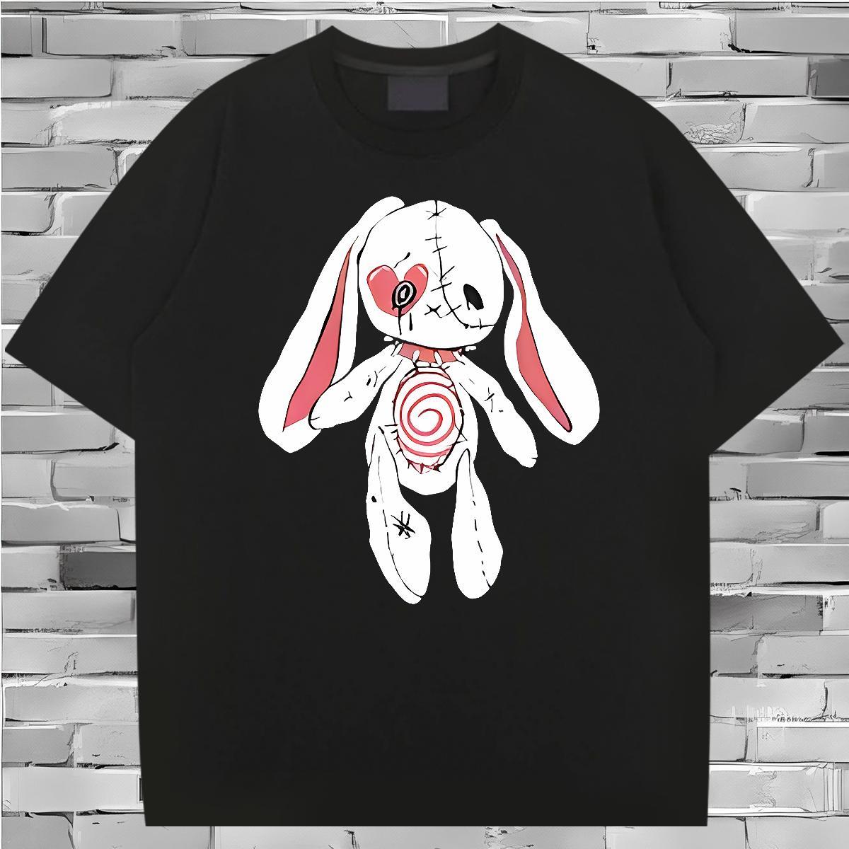 Cool rabbit T Shirts Men Home Outdoor Mens Tshirts 230g Cotton New Breathable Soft Graphic Clothings