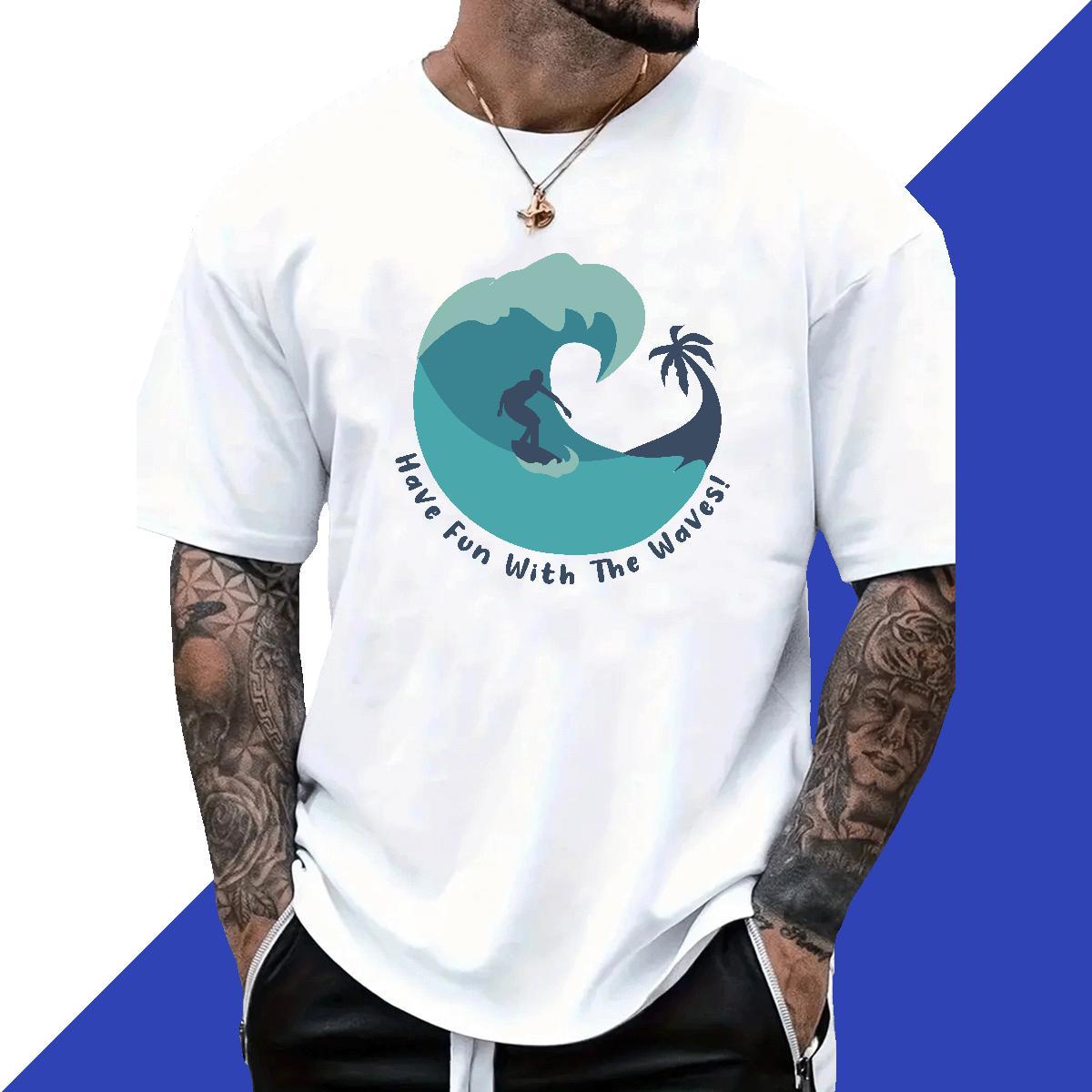 Wholesale Tshirts Home Outdoor 100% Cotton 230g DIY Printed Breathable Short Sleeve sea Men T Shirts Classic Clothings