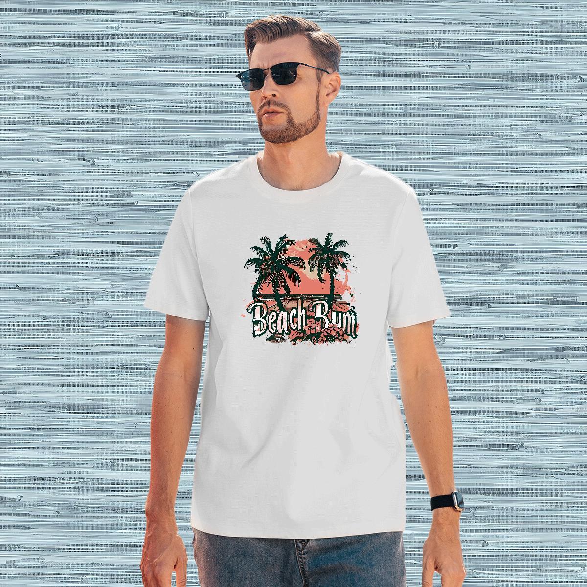 Brand palm Mens T Shirts Summer Casual Tshirts 100% Cotton 230g Customized Breathable Crew Neck Custom Anime Tees